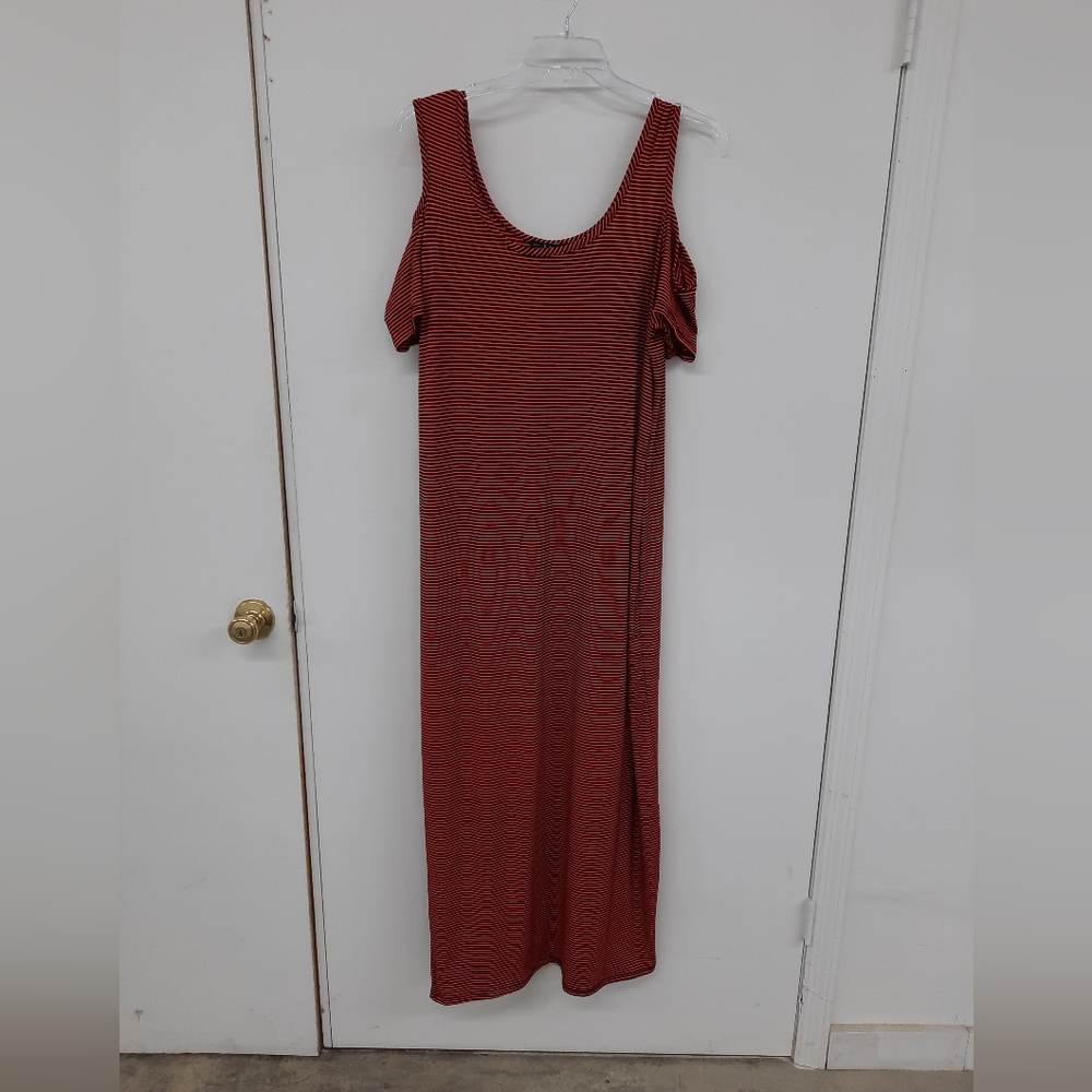 French atmosphere cold sholder horizontal stipped dress size 2X